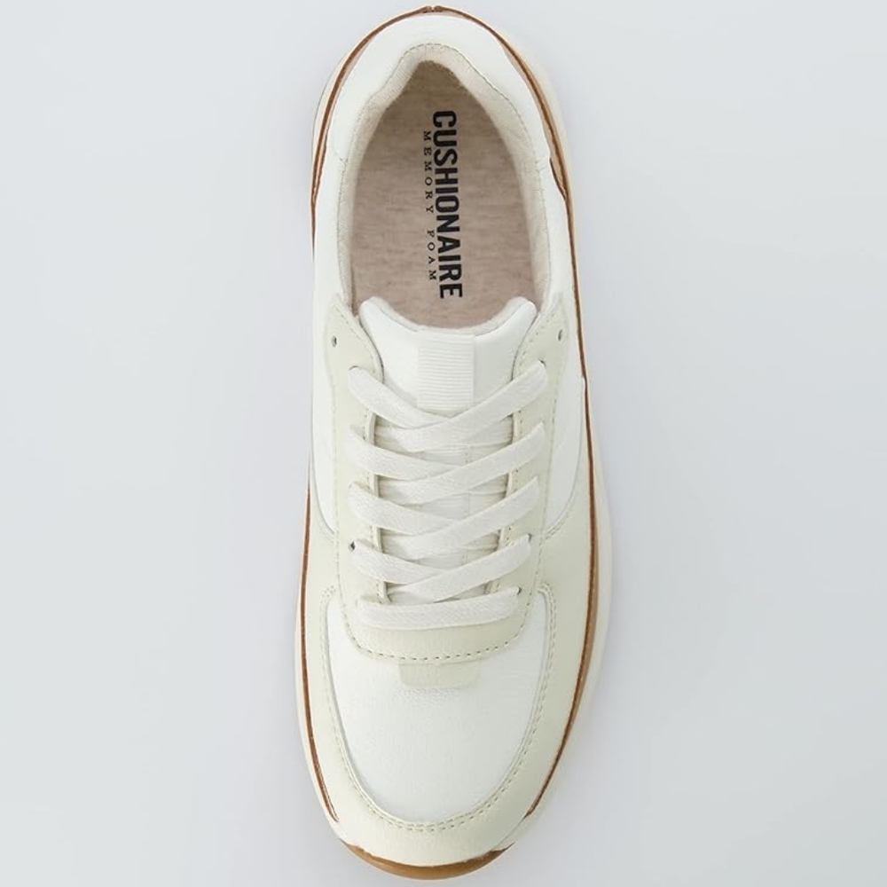 Cushionaire Women's White and Tan Sneakers - Picture 15 of 16